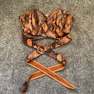 Urban Outfitters Strapless Snake Skin Top